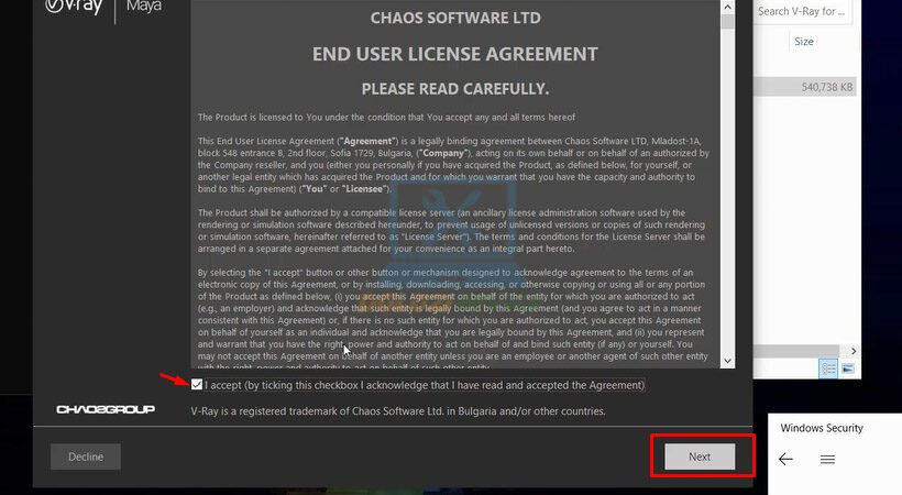 Nhấn Next để tiếp tục cài đặt