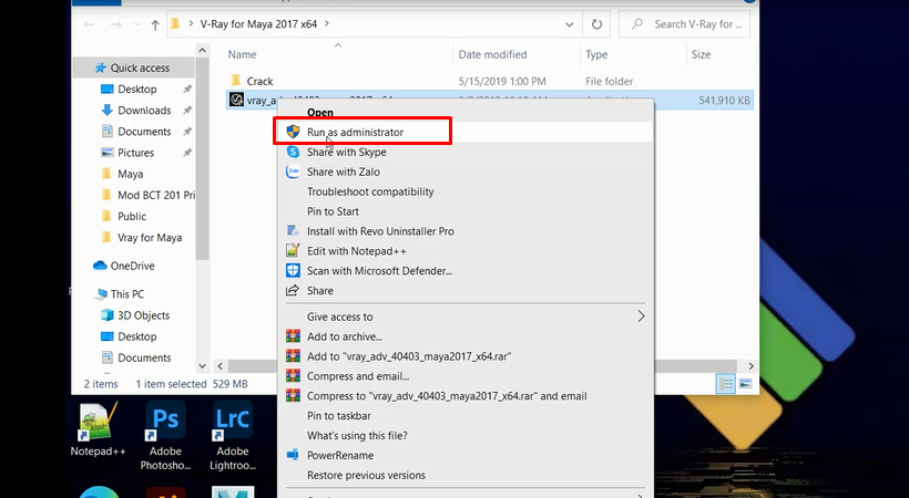 Khởi chạy phần bằng quyền admin.