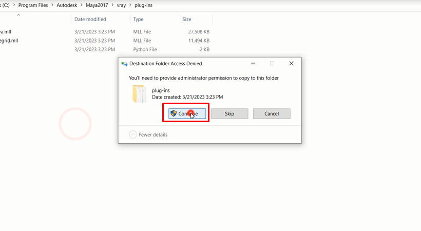 Tiến hành chọn Continue. Hoàn thành kích họat Vray for Maya.