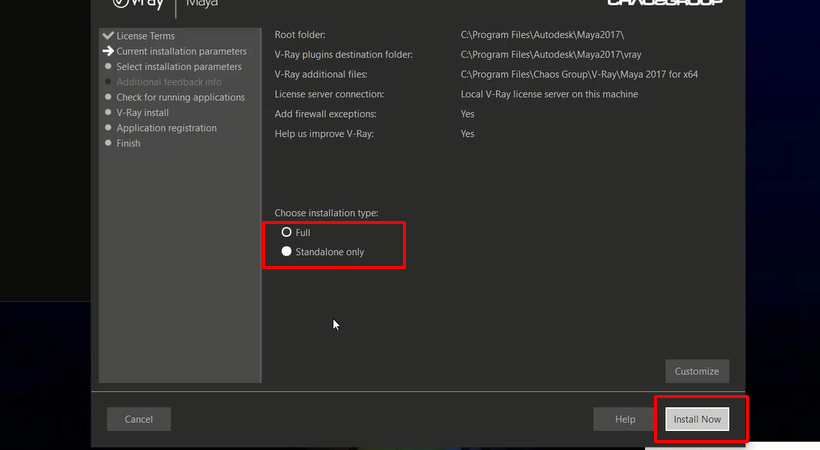 Tiến hành chọn như hình sau đó chọn Install Vray for Maya.
