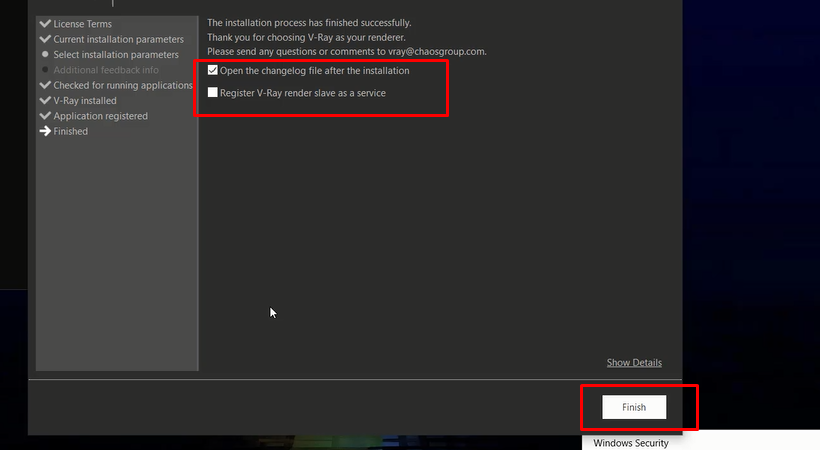 Tiến hành chọn như hình sau đó chọn Finish.