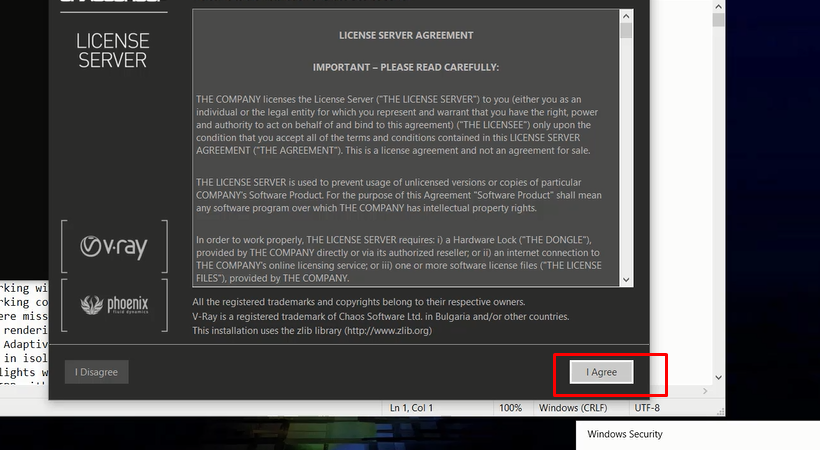 Tiến hành chọn Agree.