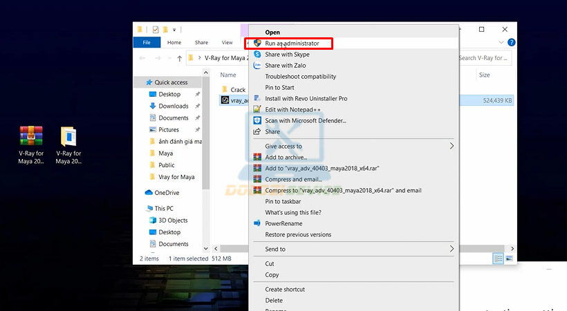 Hướng Dẫn Cài Đặt Vray for Maya 2018 Và Tải Phần Mềm Miễn Phí 3 Khởi chạy phần bằng quyền admin.
