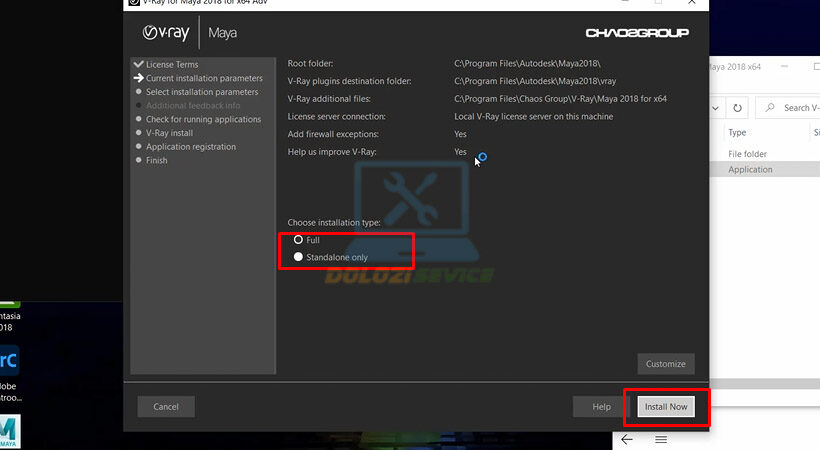 Hướng Dẫn Cài Đặt Vray for Maya 2018 Và Tải Phần Mềm Miễn Phí 5 Tiến hành chọn như hình sau đó chọn Install Vray for Maya.