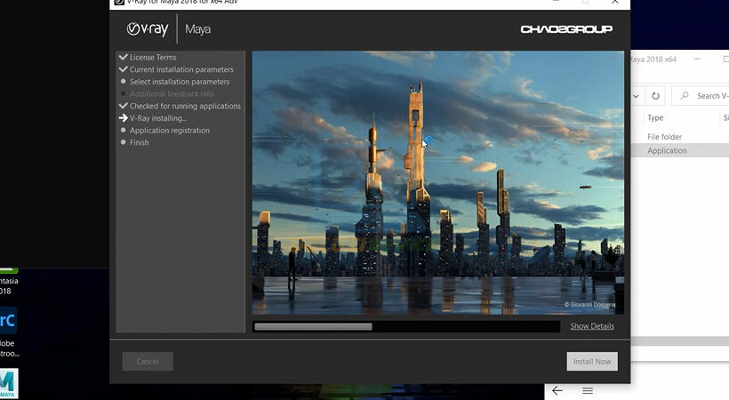 Hướng Dẫn Cài Đặt Vray for Maya 2018 Và Tải Phần Mềm Miễn Phí 6 Đợi phần mềm được cài đặt.