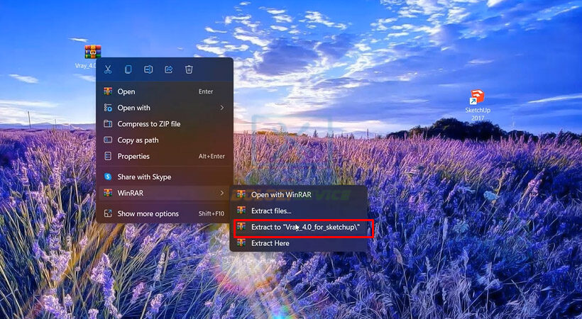 Giải nén file cài đặt Vray For Sketchup 2017.