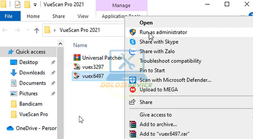 Hướng Dẫn Cài Đặt VueScan Pro 2020 và Tải Phần Mềm Miễn Phí 3 Chạy file với quyền Admin