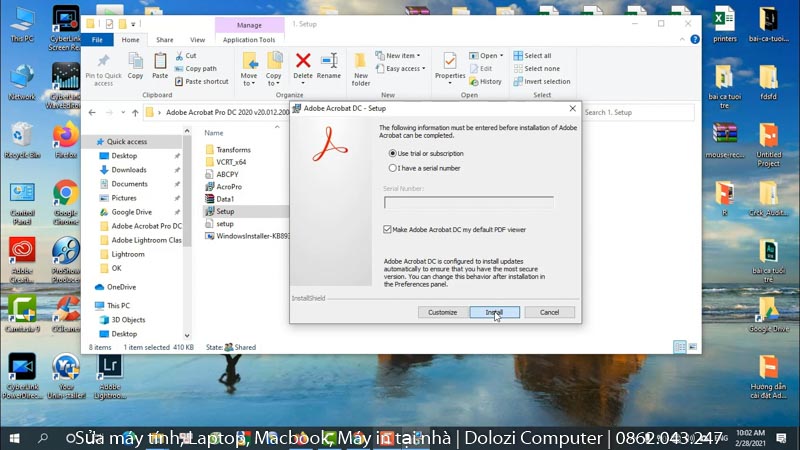 Nhấn Install để cài đặt