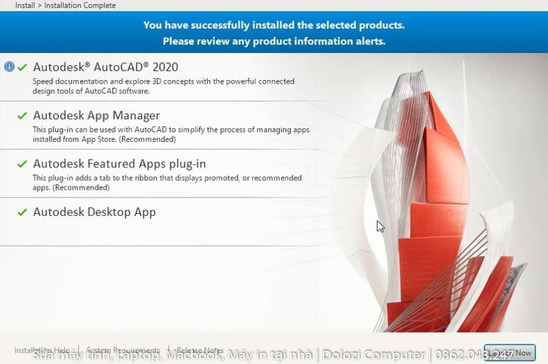 Chọn Launch Now để kết thúc