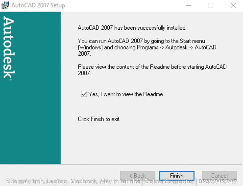 hoàn tất cài đặt