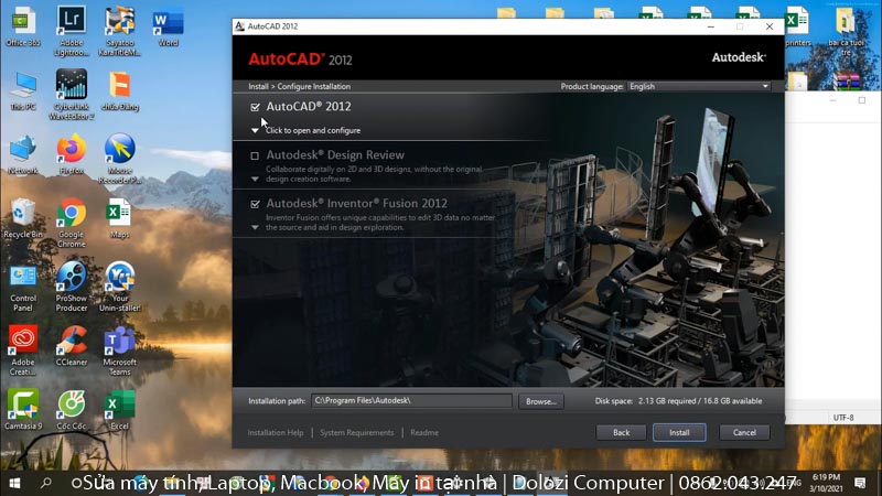 chọn Install để tiếp tục