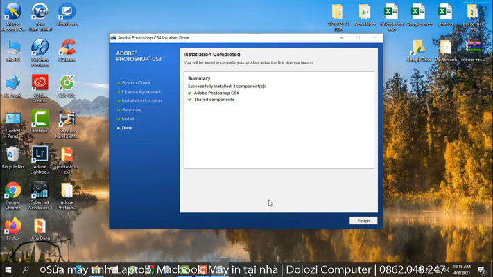 Hoàn thành cài đặt
