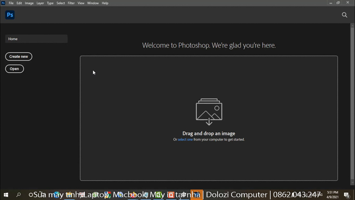 Giao diện Photoshop CC 2020 full crack