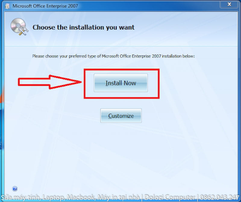 chon insert now để cài đặt