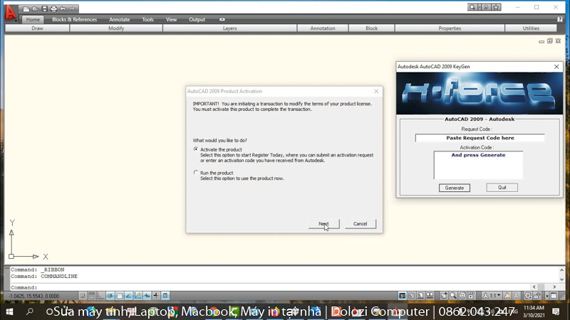 khởi động autocad 2009
