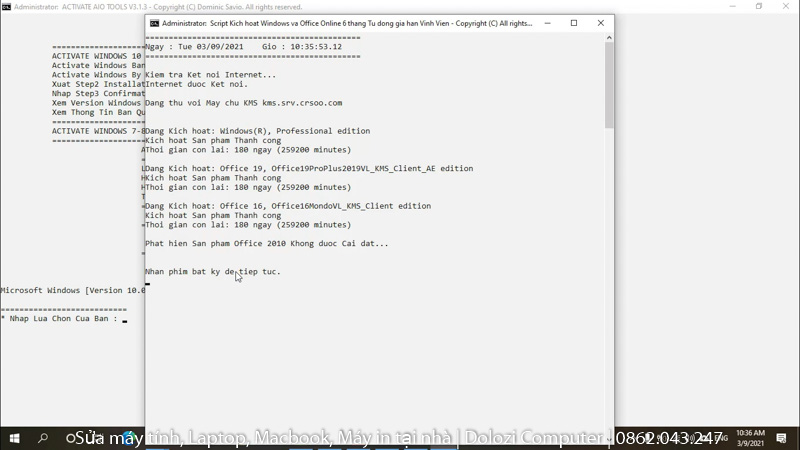 Chạy file kích hoạt 6