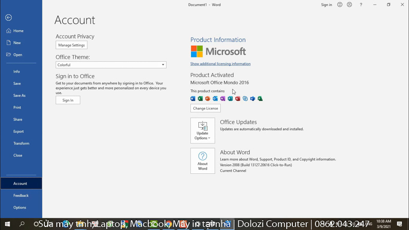Kiểm tra kích hoạt Office 365