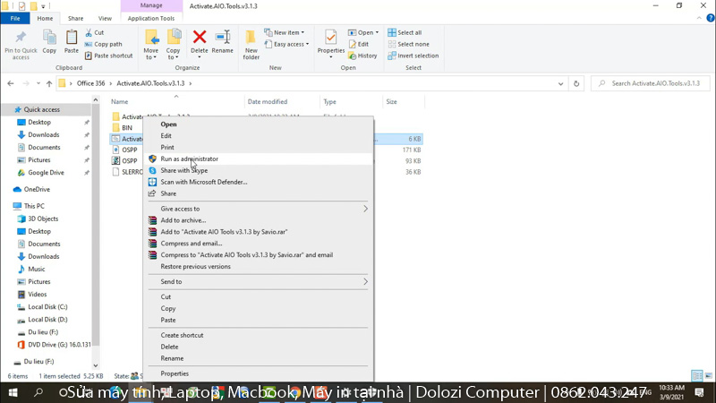 Chạy file kích hoạt