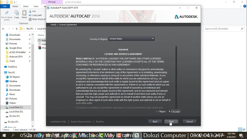 Hướng Dẫn Cài Đặt và Tải phần mềm AutoCAD 2014 Miễn Phí 6 I Accept