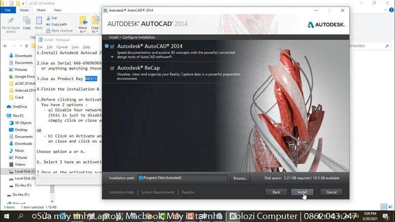 Hướng Dẫn Cài Đặt và Tải phần mềm AutoCAD 2014 Miễn Phí 8 Chọn Install