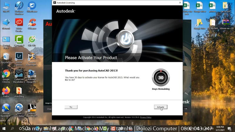 Tiếp tục chọn Activate