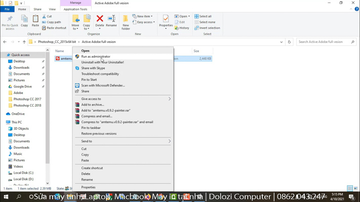Chạy file amtemu.v0.9.2-painter