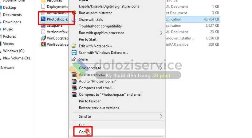 Copy file kích hoạt Photoshop CS3