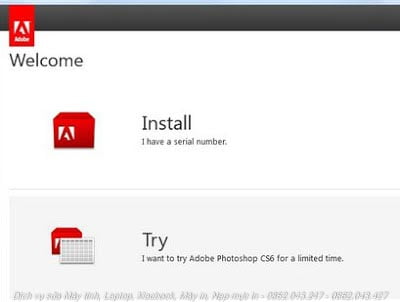 Chọn Try phiên bản dùng thử Photoshop CS6