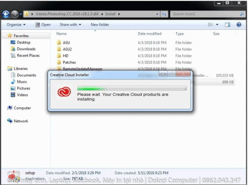 Hướng Dẫn Cài Đặt và Tải Photoshop 2018 Đầy Đủ 4 đợi quá trình cài đặt hoàn tất