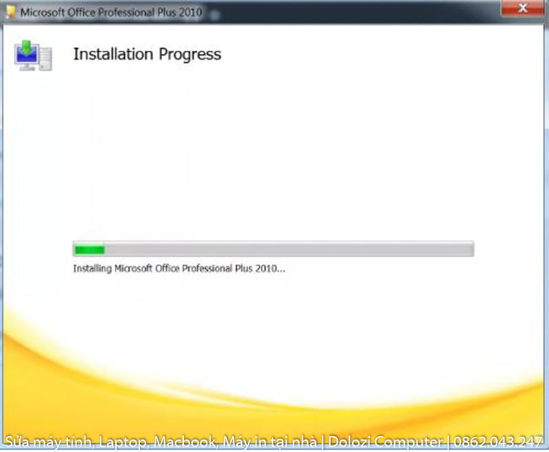 Hướng Dẫn Cài Đặt và Tải Office 2010 Dễ Dàng Nhất 7 chờ phần mềm cài đặt xong