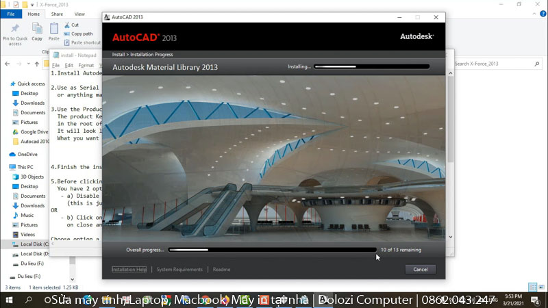 Đợi cài đặt hoàn tất