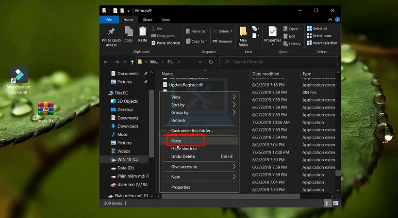 Hướng Dẫn Cài Đặt và Tải Filmora 9 Đơn Giản Nhất 10 Paste file kích hoạt