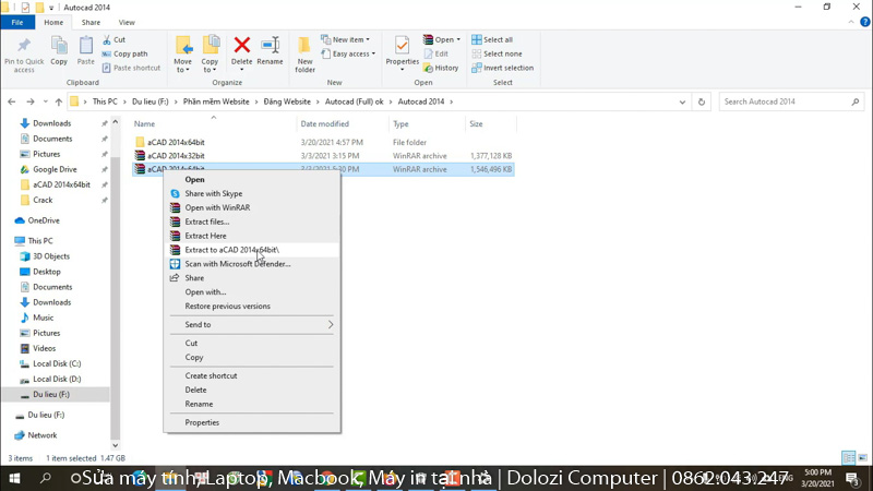 Hướng Dẫn Cài Đặt và Tải phần mềm AutoCAD 2014 Miễn Phí 3 Giải nén AutoCAD 2014 full crack
