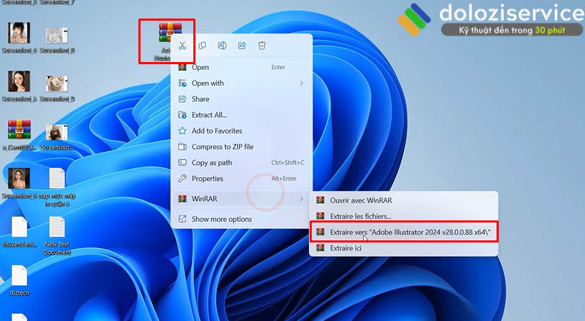 Hướng Dẫn Cài Đặt Illustrator 2024: Tải Về Dễ Dàng! 2 Giải nén file cài đặt Adobe Illustrator 2024.