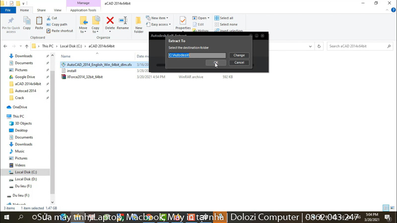 Hướng Dẫn Cài Đặt và Tải phần mềm AutoCAD 2014 Miễn Phí 5 Chạy file setup