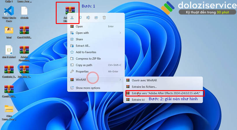 Giải nén file After Effects 2024.