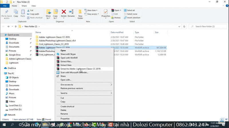 Hướng Dẫn Cài Đặt và Tải Photoshop 2018 Đầy Đủ 2 Giải nén phần mềm
