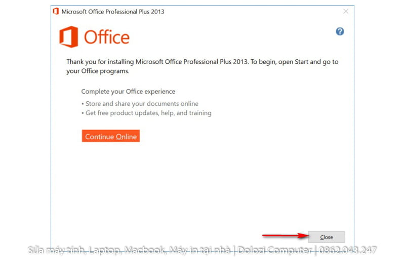 đóng trương trình cài đặt