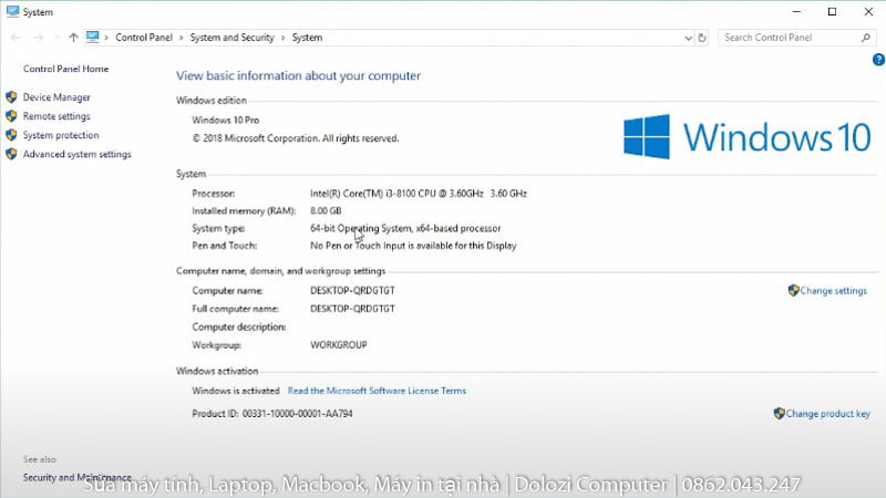 kiểm tra cấu hình máy tính