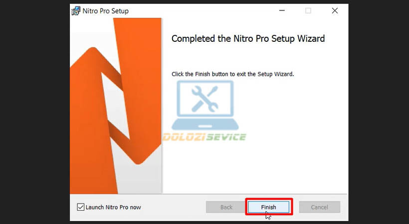 Chọn Finish để hoàn tất cài đặt