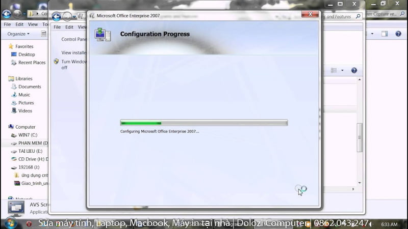 quá trình cài đặt office 2007
