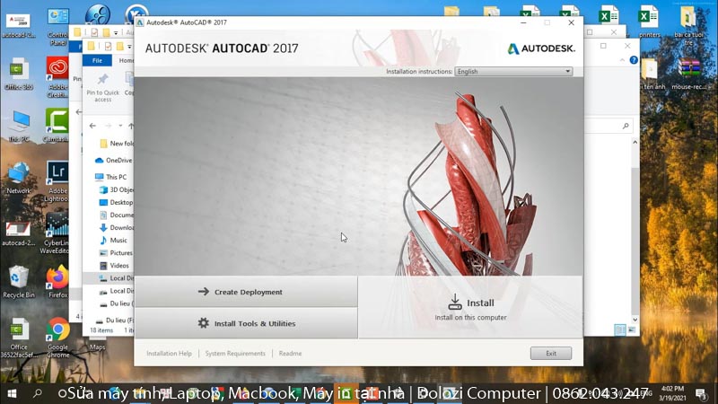 Bắt đầu chọn Install