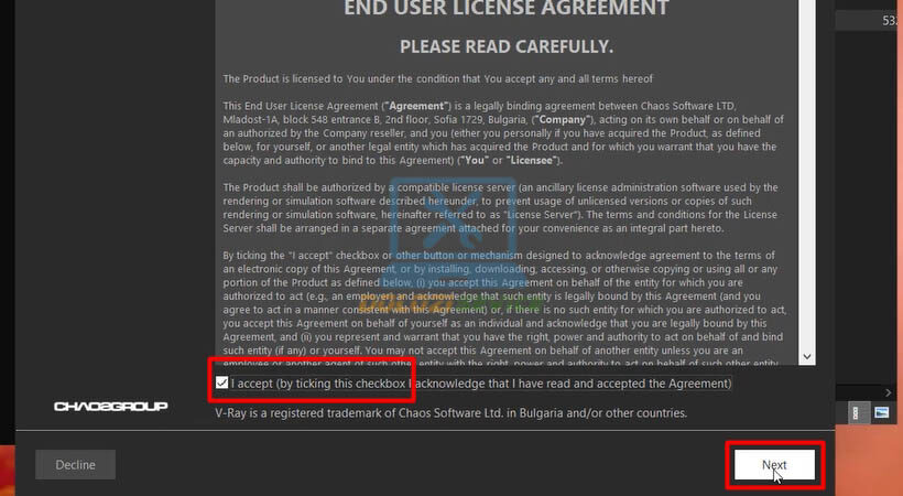Chọn I Accept và Next