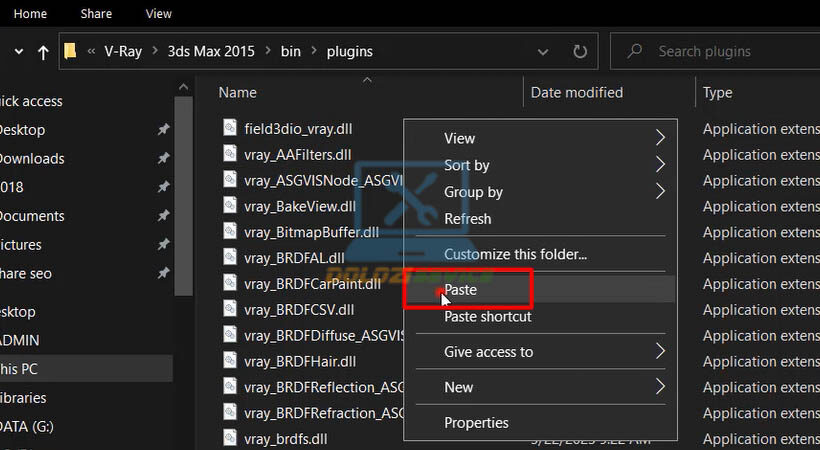 Hướng Dẫn Cài Đặt Vray cho 3ds Max 2015 - Tải Ngay! 20 Dán file vào thư mục