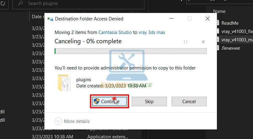 Nhấn Continue hoàn tất Vray
