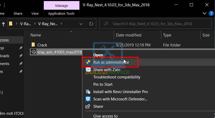 Chạy tệp setup Vray for 3ds max 2018