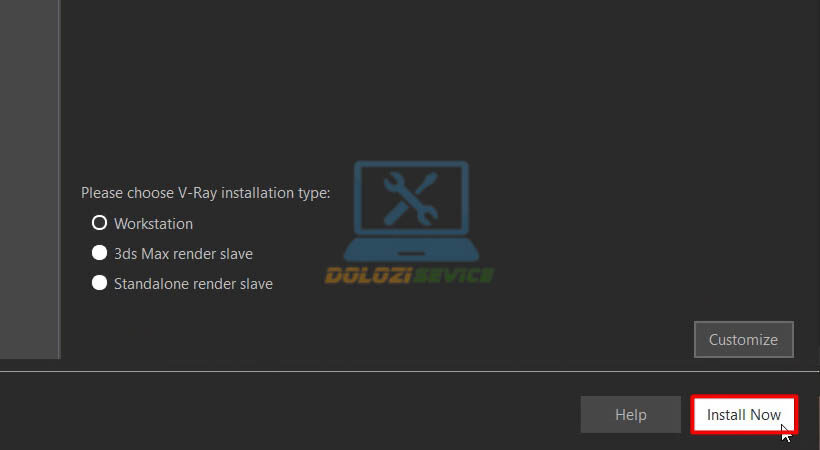 Chọn Install Now Vray for 3ds max 2018