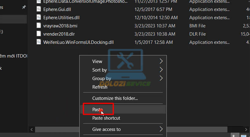 Dán tệp kích hoạt Vray