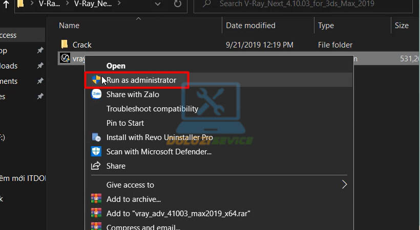 Chạy file cài đặt