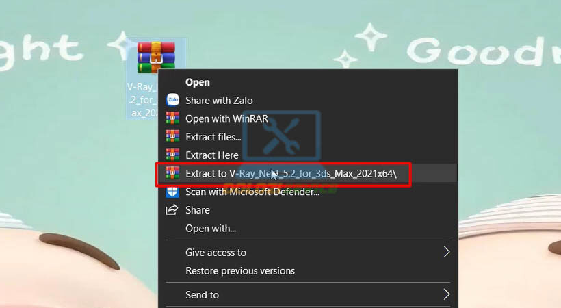 Hướng Dẫn Cài Đặt Vray for 3ds Max 2021 Đầy Đủ và Chi Tiết 2 Giải nén phần mềm
